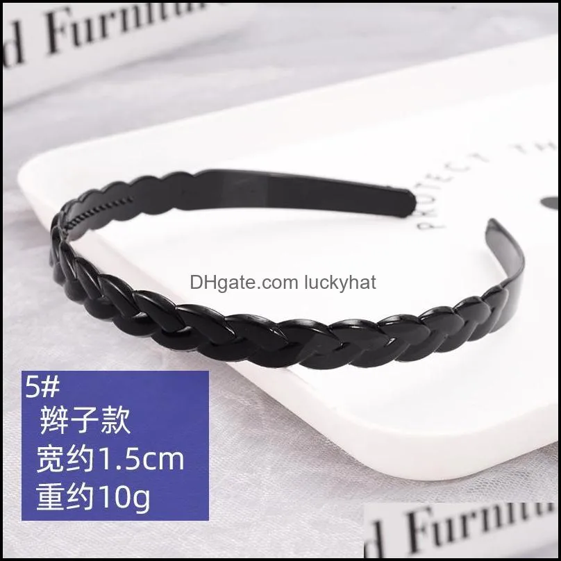 Women Simple Black Headbands Non slip Band Toothed Hair Bands Wahsing Face Forehead HairBands Headwear Fashion Hair Jewelry Gift