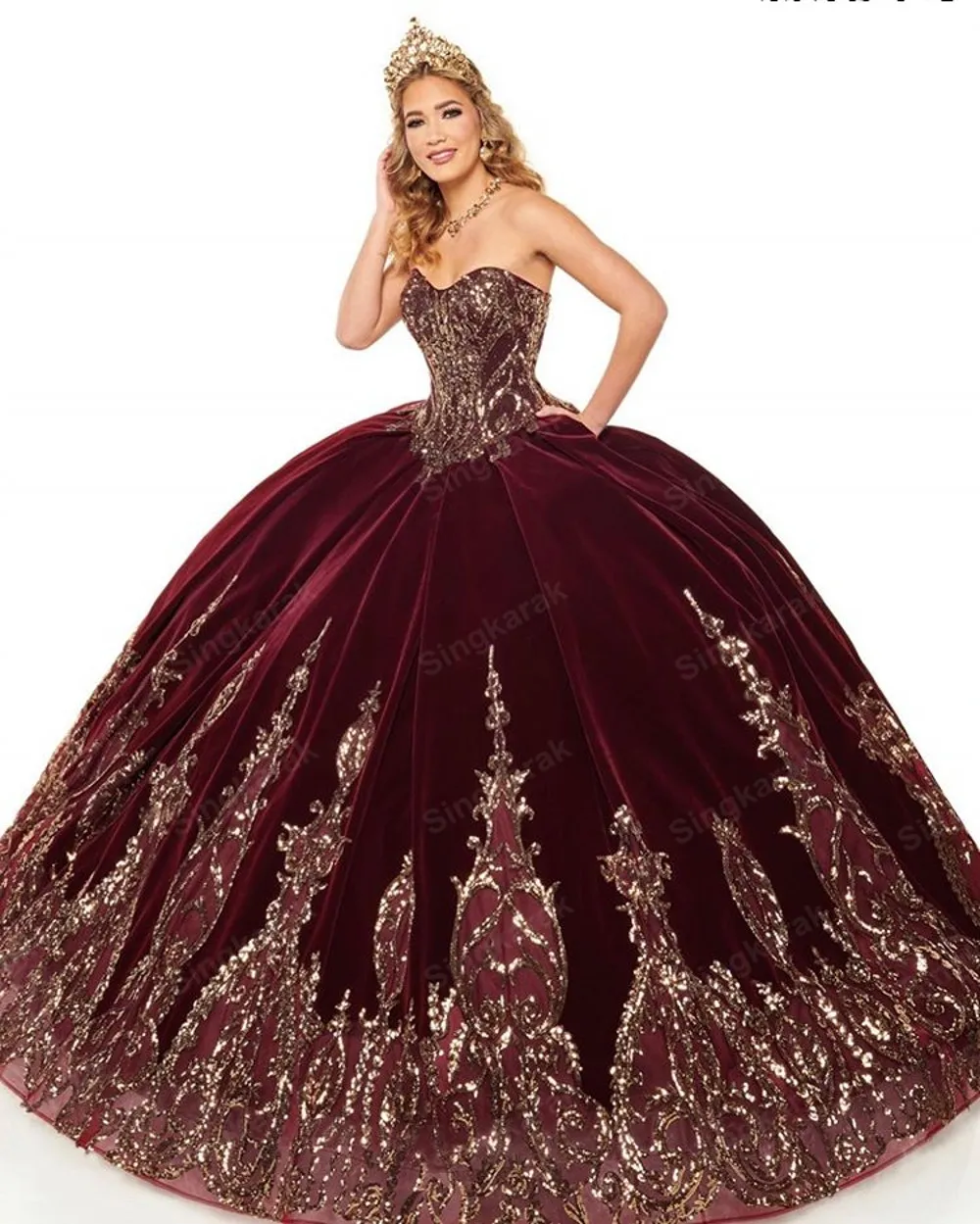 15+ Burgundy And Gold Dress