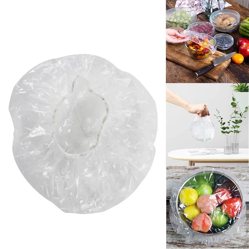 Organização de armazenamento de cozinha alimentos reutilizáveis ​​mantêm tampas frescas elásticas plástico de prato de tigela clara para piquenique ao ar livre em família