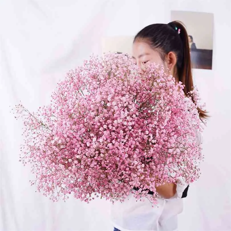 Natural Fresh Dried Preserved Flowers Gypsophila Paniculata,Baby's Breath Flower Bouquets Gift For Wedding Party Decoration 210831