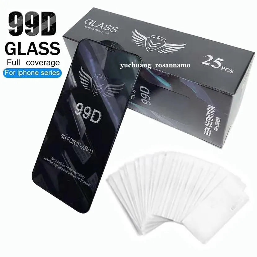 99D Full Coverage Screen Protector voor Samsung Galaxy A72 A52 A42 A32 A12 A02S A71 A51 A31 A21S A21 A11 A01 op iPhone-bescherming Glasfilm