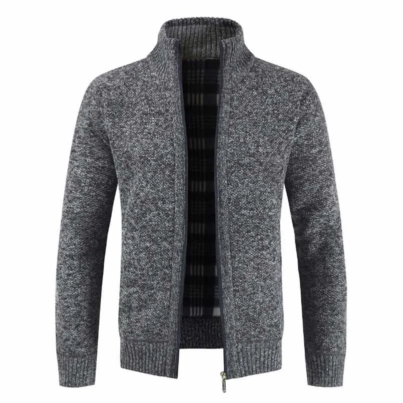 Mężczyźni Jesień Gruba Moda Biznes Dorywczo Sweter Cardigan Mężczyźni Marka Slim Fit Fitwear Znosić ciepły zimowy sweter Jumper Men 211006