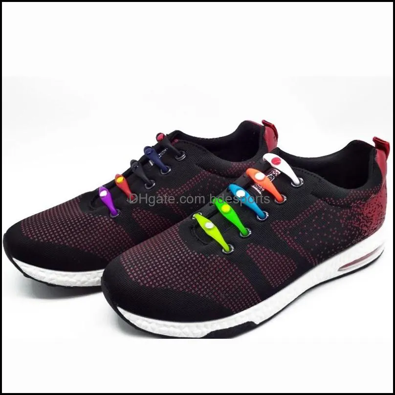12pcs/multicolor optional round creative non-lace shoelace elastic silicone shoelace