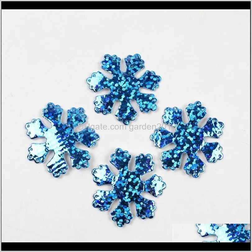 100pcs/pack 30mm christmas snowflake felt padded appliques for headwear hairpin crafts wedding decoration diy accessories