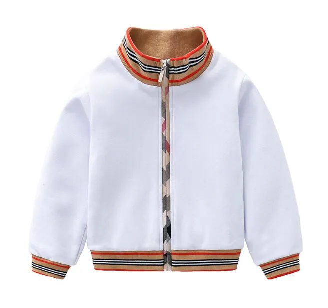 Giacche firmate per bambini ragazzi ragazze nuovo cappotto sportivo casual in cotone con motivo scozzese bianco Capispalla per bambini Abbigliamento boutique per bambini