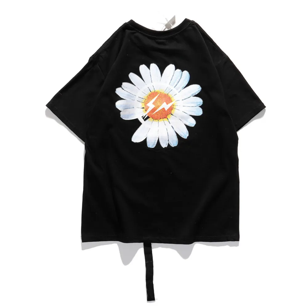 Trendy PEACEMINUSONE G-DRAGON Daisy T-shirt Uomo Donna Estate T-shirt larghe Moda casual Peaceminusone Top Tees X0726