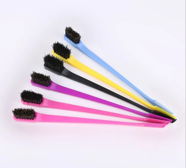 Hårklippare Tillbehör Skönhet Dubbelsidig Edge Control Comb Styling Tool Borste Tandborste Style Eyebrow Brush Hårfärgning