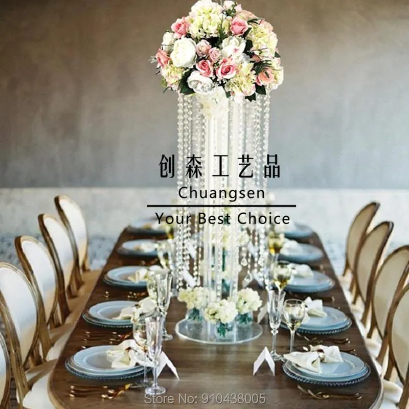 Сторона украшения свадебный цветочный держатель акриловой стойки колонны элегантный стол центральный брак