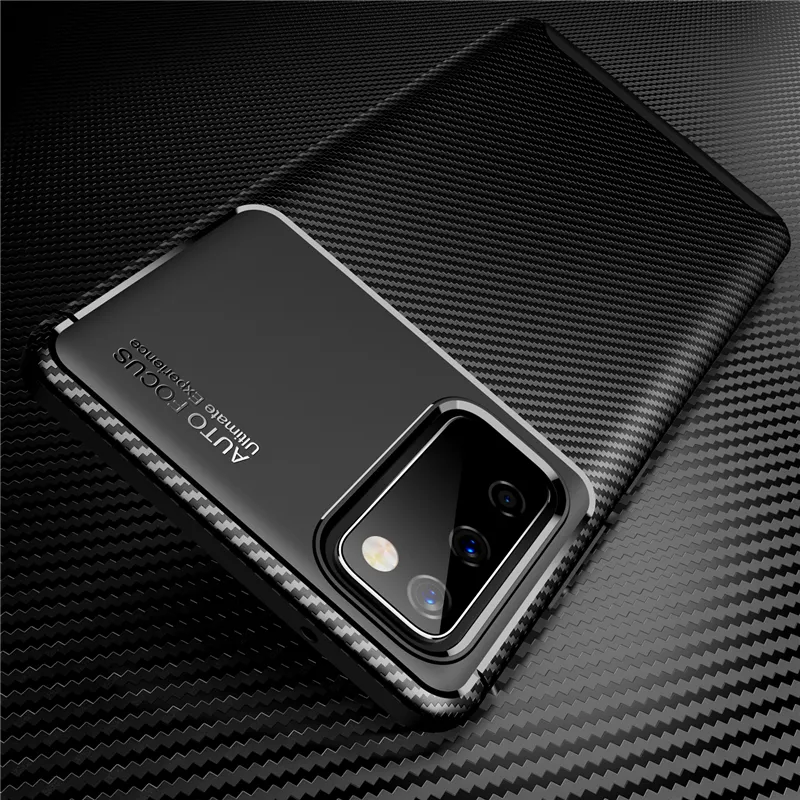 Gevallen voor Samsung Galaxy S20 FE A42 A51 A71 5G M51 M31S A21S A41 Schokbestendig Case Rugged Carbon Fiber Siliconen Beschermende Back Cover
