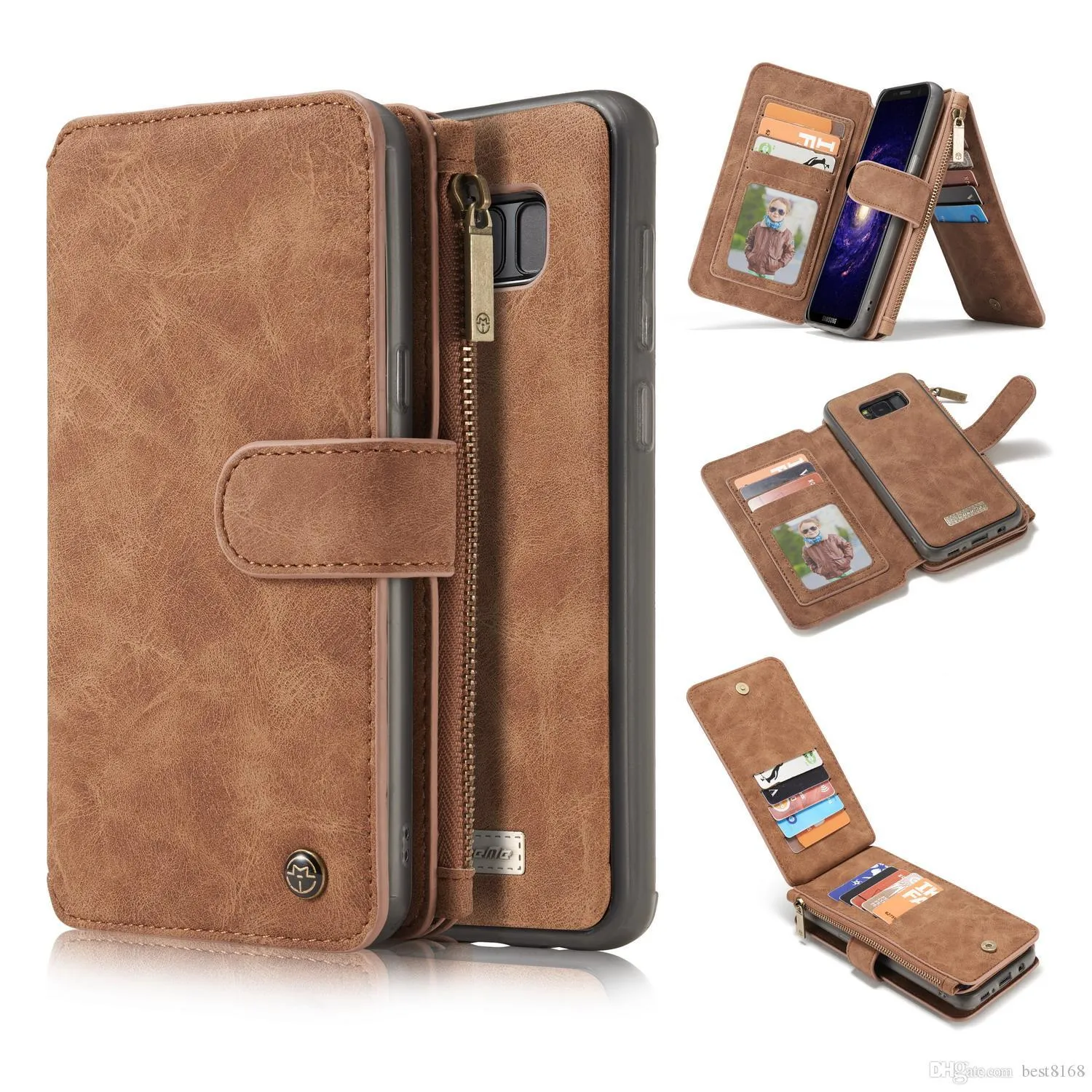 CaseMe Multifunction Cases For Iphone 13 Pro 12 11 XS MAX XR X 8 7 Galaxy S21 FE Note 20 S20 A52 A72 14 Cards Slot Wallet Leather Magnetic Removable Detachable Flip Cover