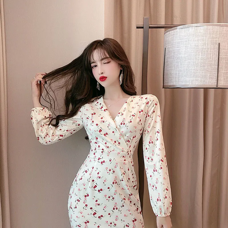 chinese dress ladies SALMA Fluted Sleeve Longline Fishtail Midi Dress In Yellow main image 1