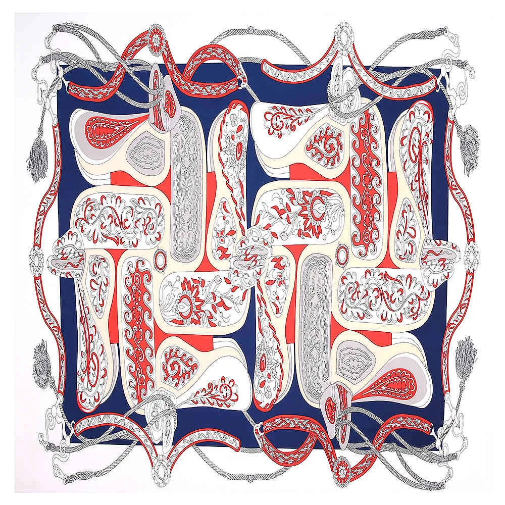 Designer sjaalaccessoires 2024 Nieuw riem Paisley Square Brand 100% Twill Silk Scarf Woman Bandanna Kerchief Sjawl sjaals voor dame