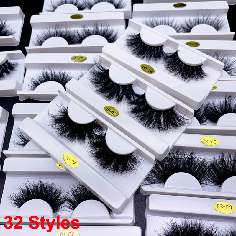 Lüks 25mm Vizon Lashes Yanlış Kirpik Uzun 3D 5D Yumuşak Dağınık Kabarık Kirpik Makyaj Doğal Dramatik Çapraz Kalın Volumn Maquiagem