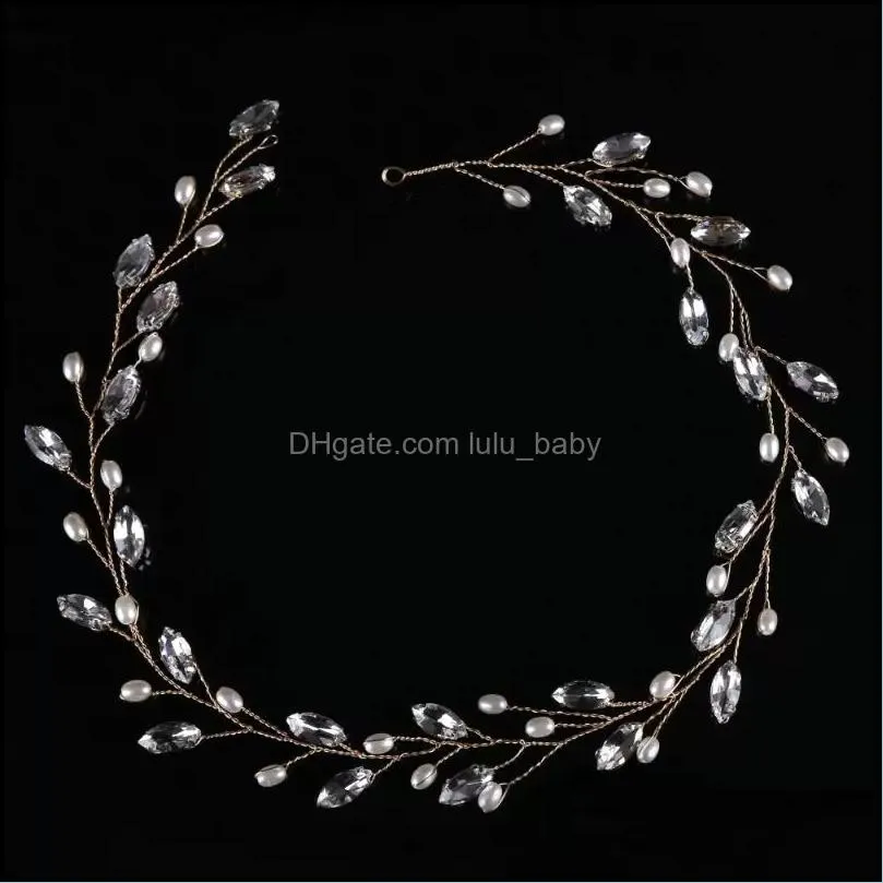 Haarspangen, Haarspangen, Schmuck, glänzendes Kristallglas, Tiara, Haarschmuck, simulierte Perle, Luxus-Damenaccessoires, helle Hochzeit, Kopfbedeckung für Drop Deli