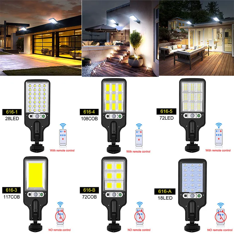 LED Solar Street Lamp Motion Sensor Safety Wall Lights 3 Modes Suitable For Gardens Streets Decks Fences Courtyards Roads