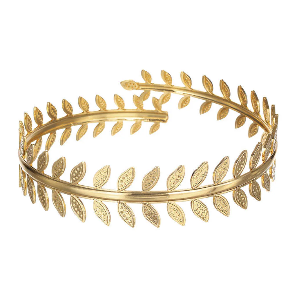 Ajustable Laurel Feuille Bas Bang Haut-Barreau Barrière de bracelet Bracelet Bracelet Bracelet Bracelet Pour Femmes Filles Bijoux Q0719