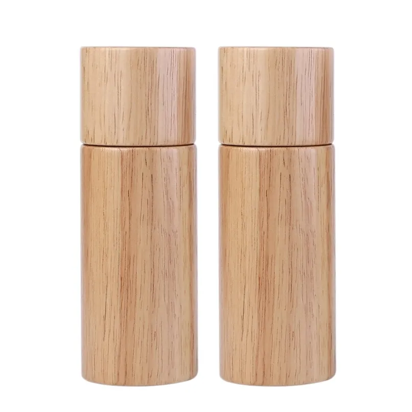 Wooden Salt and Pepper Grinder Set, Manual, 6" for Seasoning, Cooking, Serving, Dining - Gift Mom 210712