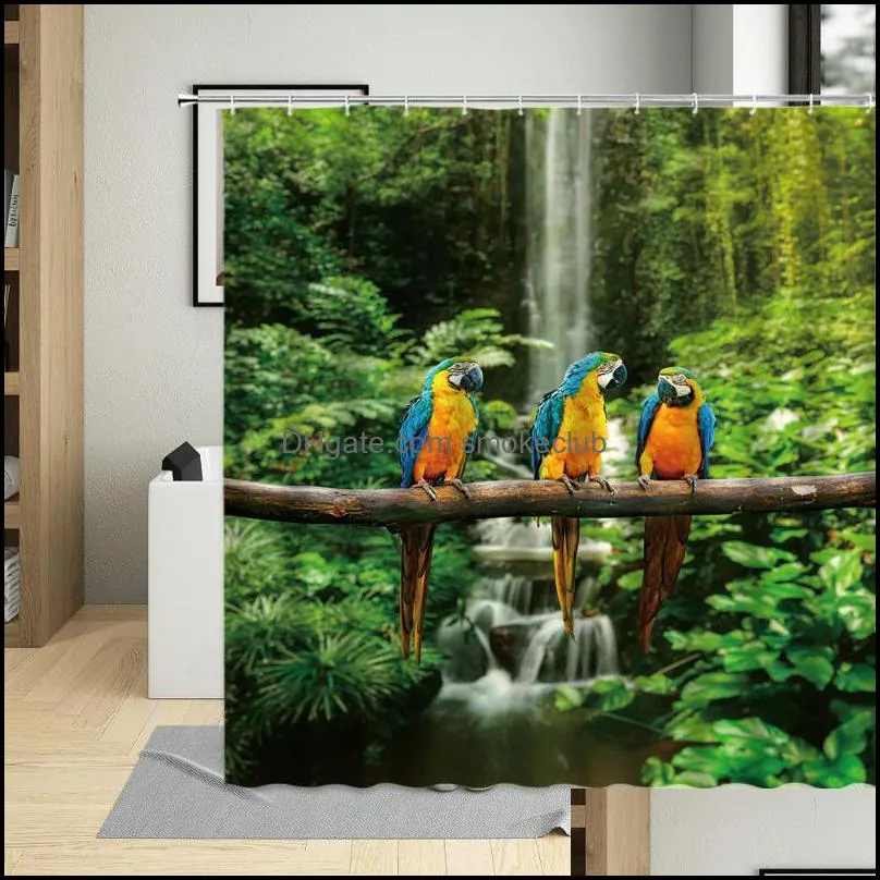 Shower Curtains Natural Scenery Curtain Bathroom For Kitchen Set