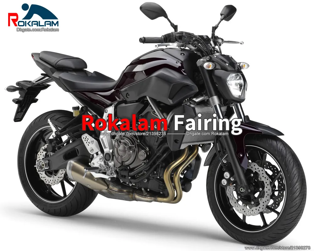 Black ABS Injection Molded Fairings Kit For Yamaha MT 07 2012 2017