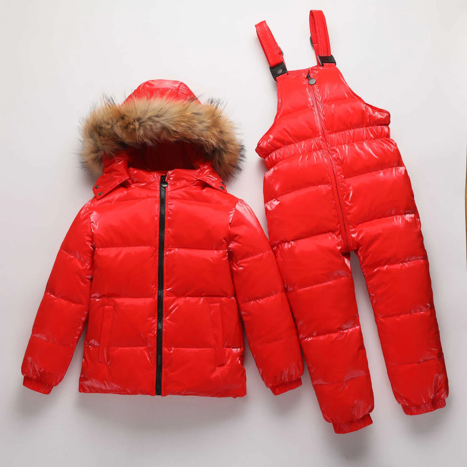 -30 warme Daunenjacke für Mädchen, Kleidung, Mantel, 2–8 Jahre, Kinderkleidung, Jungen-Oberbekleidung, Schneeanzug, Kinder, Winterparka, Echtpelz, Overall H0909