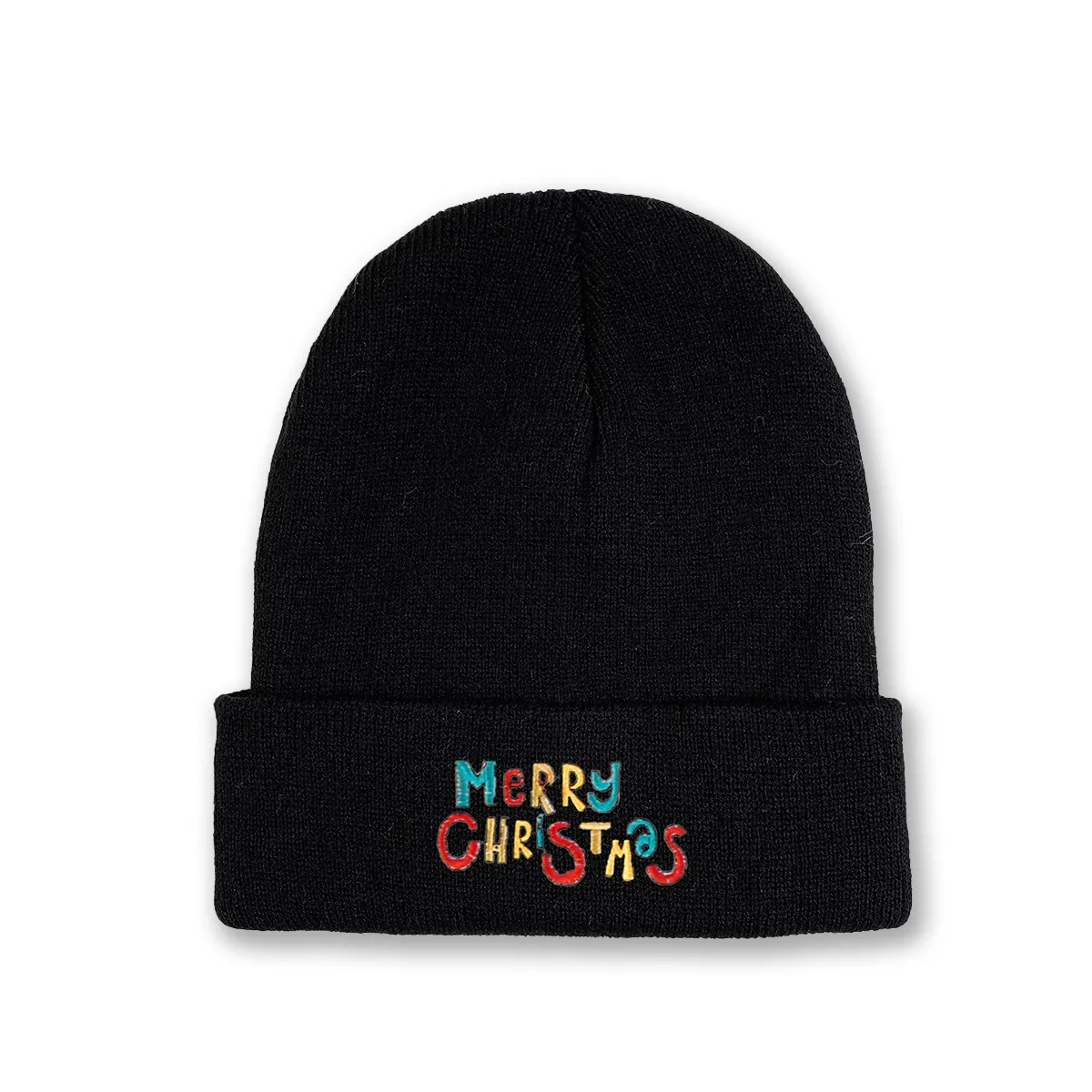 Feliz natal bordado malha chapéu de inverno algodão masculino feminino gorro hip-hop