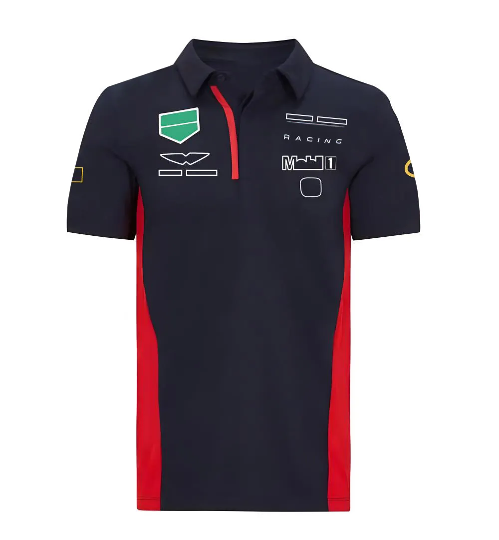 F1 Team Racing Polo Shirt Polyester Quick drying Car Lapel T Shirt Same Style Customization3302