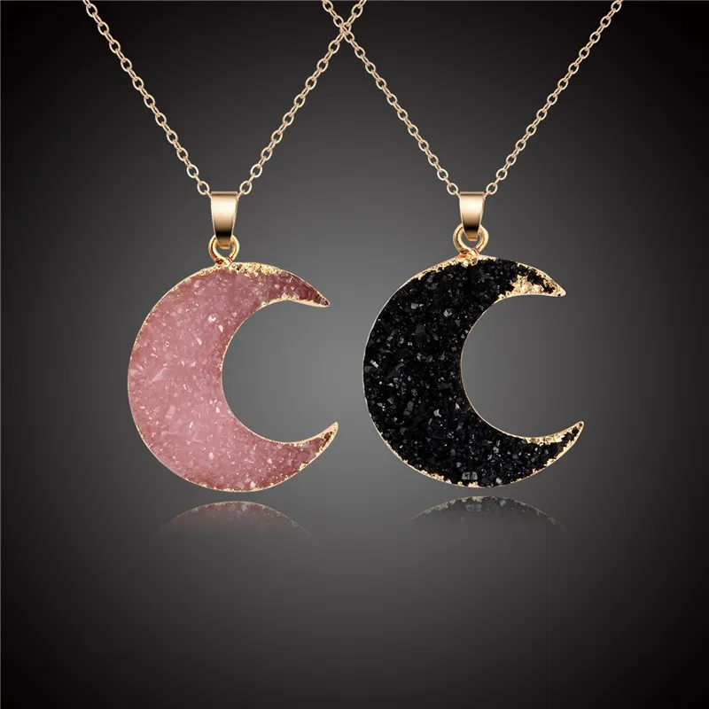 S2070 Fashion Jewelry Moon Pendant Halsband Harts Månar Tröja halsband