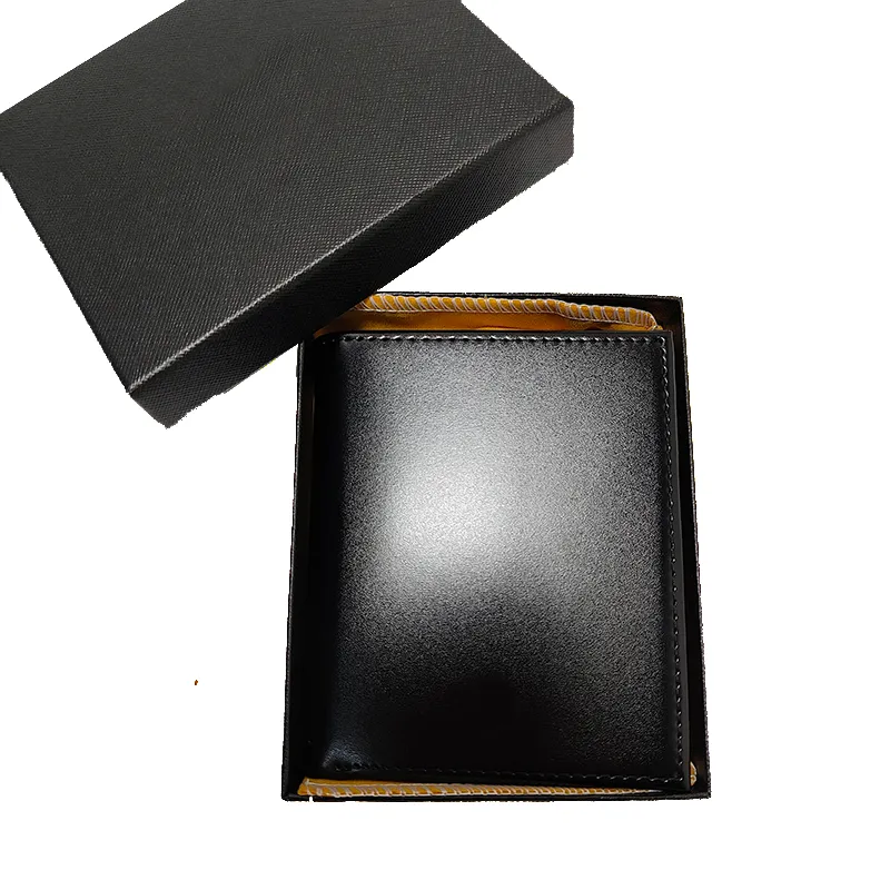 Classic Designer Purse Short Wallets For Man Black Leather Wallet Men Coin Pocket Card Holder Bag Box Gifts