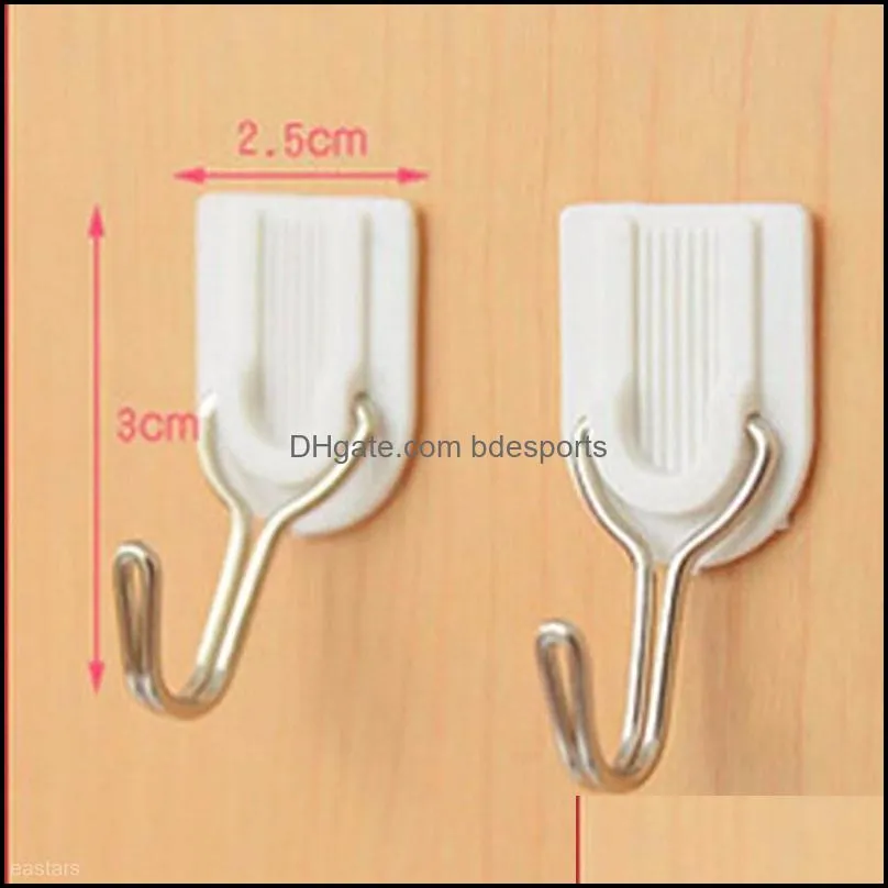 1800PCS White Sticky Self-Adhesive Hook For Kitchen Bathroom Tower Holder Hanger