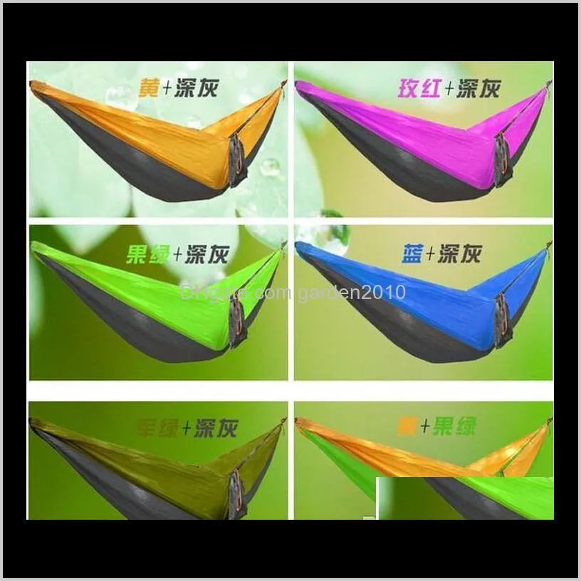 ree shipping 100pcs/lot outdoor parachute cloth sleeping hammock single camping hammock