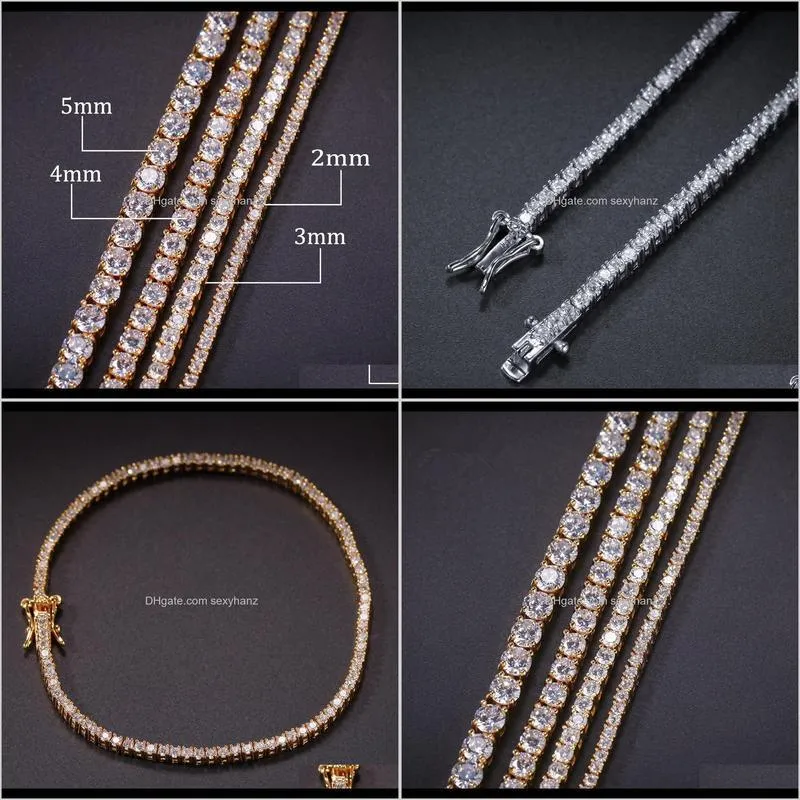 2mm cubic zircon tennis lovely link necklace gold silver plated copper micro paved cz cuban chain 8inch 7inch