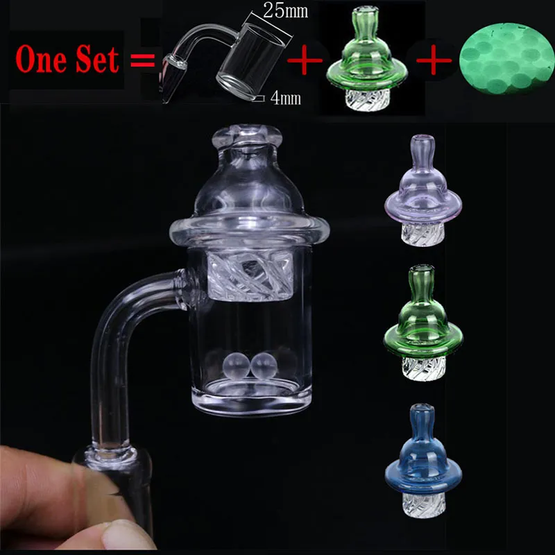 Alta calidad 25mm XL Splash cuarzo Banger Nail Cyclone Spinning Carb Cap y Terp Pearl Insert para Dab Rig 10mm 14mm 18mm macho hembra