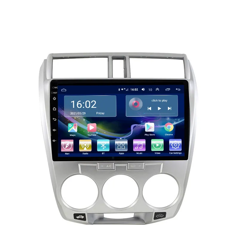 Multimedya Video Oynatıcı Honda City 2008-2014 Android 10 Navigasyon GPS No-DVD 2Din