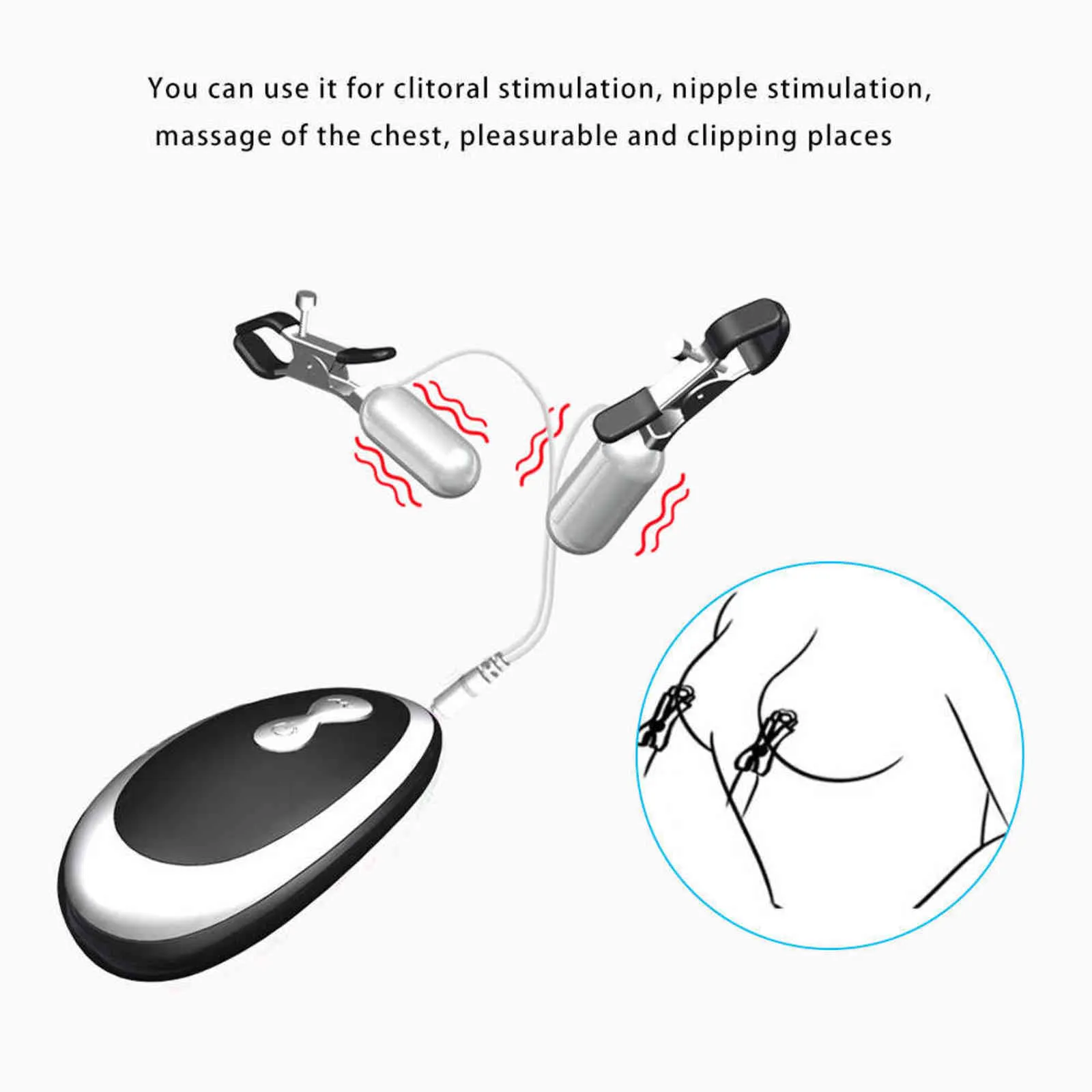 NXY Pump Toys 20 Frequency Vibration Nipple Clamp Breast Enhancement Flirt Vibrator Mute Sex For Couple Adult Erotic Stimulator 1126