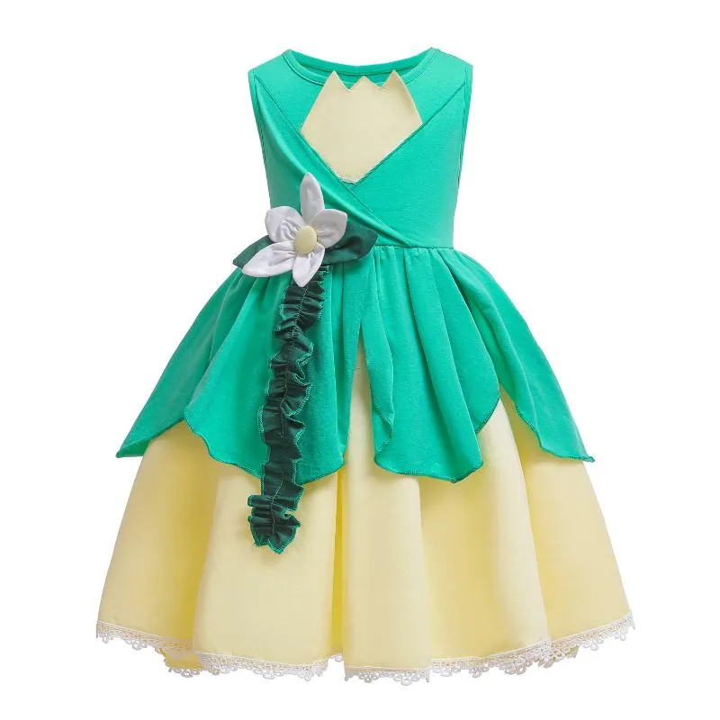 open lace back dress Tiana Princess & The Frog Dress – Mermaidcosplay main image 1
