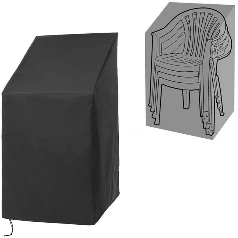 Stacked Chair Dust Cover Storage Bag Outdoor Garden Patio Furniture Protector Waterproof Dustproof Organizer70x70x125/75cm 220302