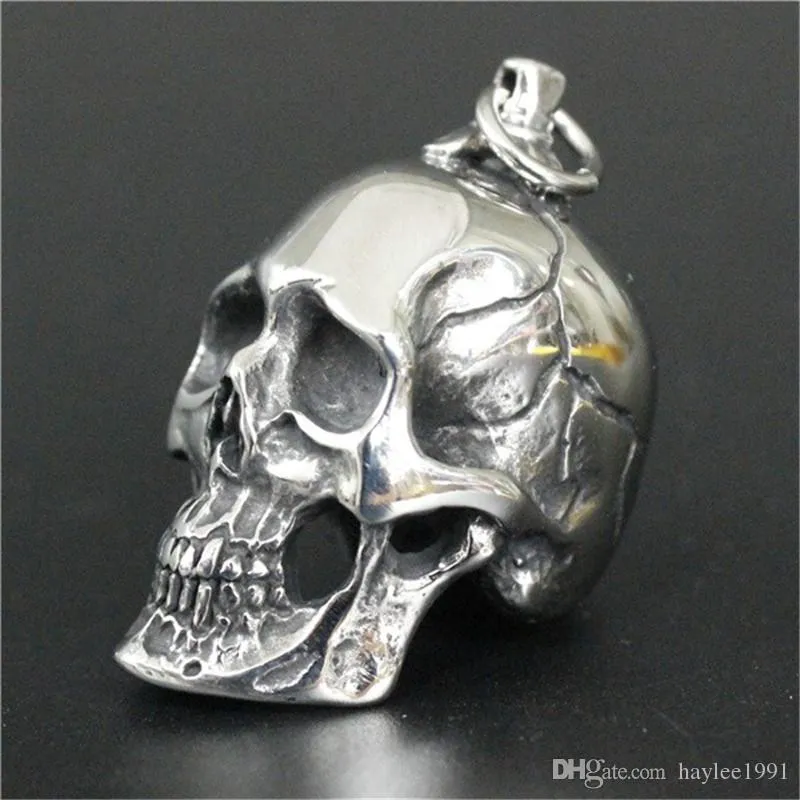 Newest Huge Heavy Skull Pendant 316L Stainless Steel Jewelry Personal Design Cool Men Boys Biker Skull Pendant