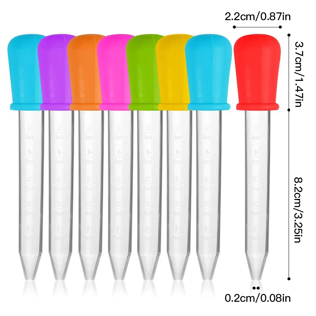 10 Couleurs 5ml Silicone Liquide Compte Gouttes En Plastique Pipettes  Transfert Pipette Avec Ampoule Pointe Pour Bonbons Huile Cuisine Enfants  Gommeux Faisant Moule Du 0,24 €