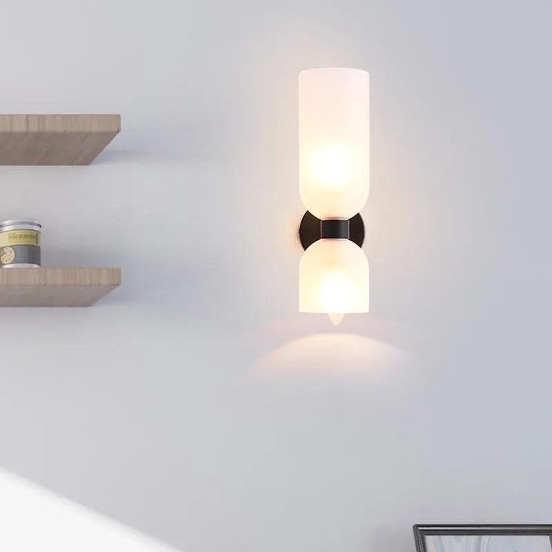 Luminárias de parede pós -moderna fumaça clara lâmpada de vidro cinza para baixo a caça -leito de cabeceira de cabeceira e14 suporte AC 220V Indoor Stair Lightwall Lightwall