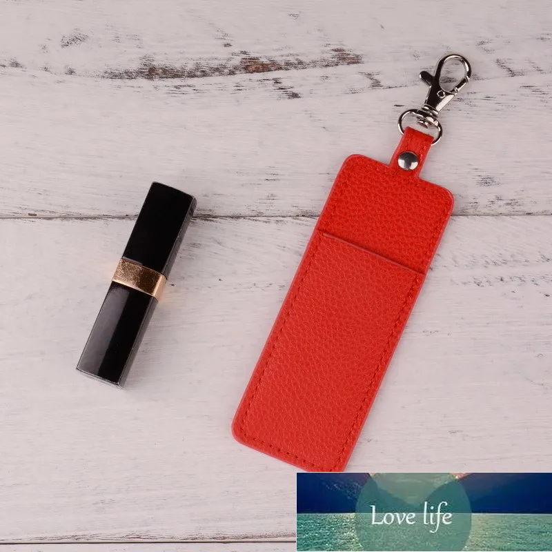 Nova Moda Batom Saco PU Couro Chaveiro Chave Buckle Acessório Chaveiro Presentes Acessórios Lip Balm Batons DZ0154