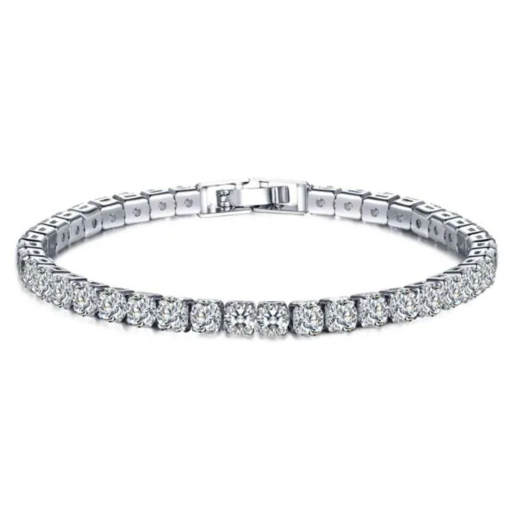 Round Square Cut Mens Tennis Bracelet Zirconia Hiphop Jewelry Cubic Crystal Men Fashion Charm Bracelets Jewelry
