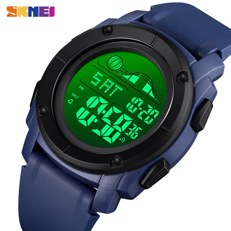 Skmei Digital Sport Watch Men 2 Time Chrono Wristwatches Mens Watches 12/24 Hour Alarm Clock Waterproof Reloj Hombre 1576 Q0524