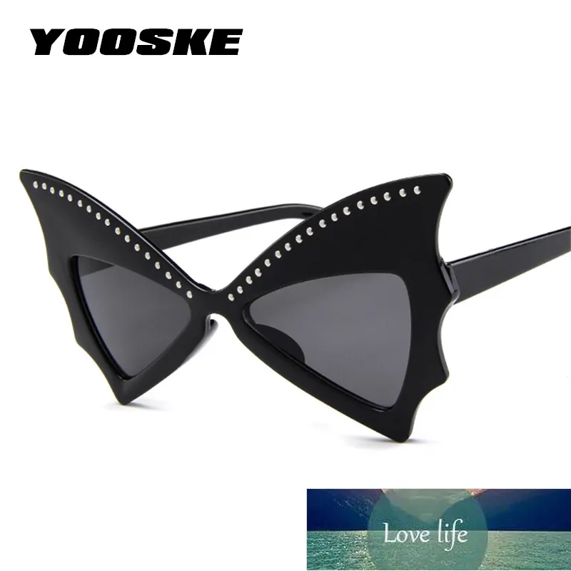 Yooske Oversize Óculos de Sol Mulheres Bat Sharp Shades Sun Óculos Rebite Grande Moldura Sunglass Personalidade Dance Party Gloces Preço de Fábrica Especialista Qualidade Mais Recente