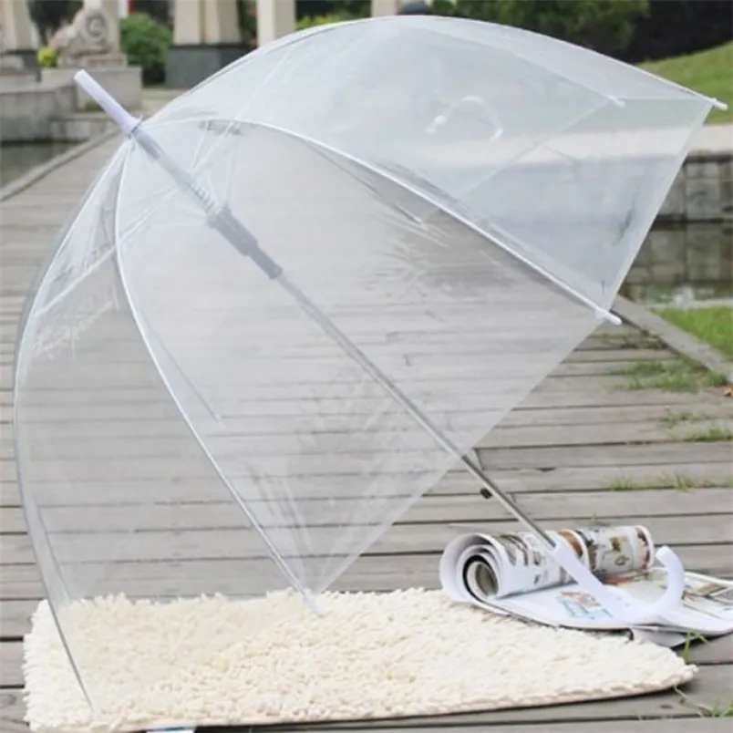 패션 투명한 명확한 거품 돔 모양의 우산 야외 windproof 우산 공주 명예 장식 11ua 211124