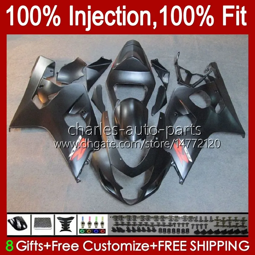 Body Injection Mold For SUZUKI GSXR-750 GSXR 750CC 600CC 750 600 CC 2004 2005 43No.22 GSXR600 GSXR750 K4 04 05 GSXR-600 GSX-R750 2004-2005 OEM Fairing Kit matte black