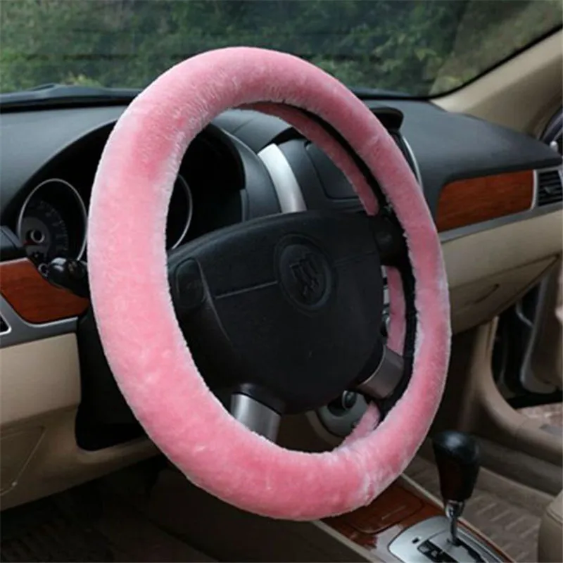 Voitures de peluche moelleuses hiver Couvre volant de la mode textile dames adaptées à la main chaude chaude couverture de voiture 7 couleurs