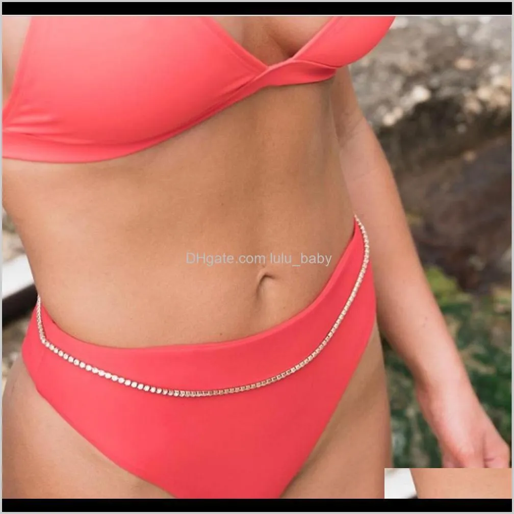new waist chain women`s diamond simple versatile waist chain body chain street racket hip hop personality flash diamond accessories