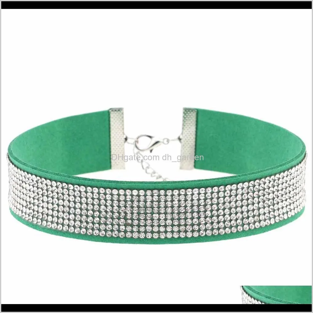 Korea Flannelet Diamond Crystal Choker Necklace Collar Necklace Bands for Women Jewelry Gift DROP SHIP 161836