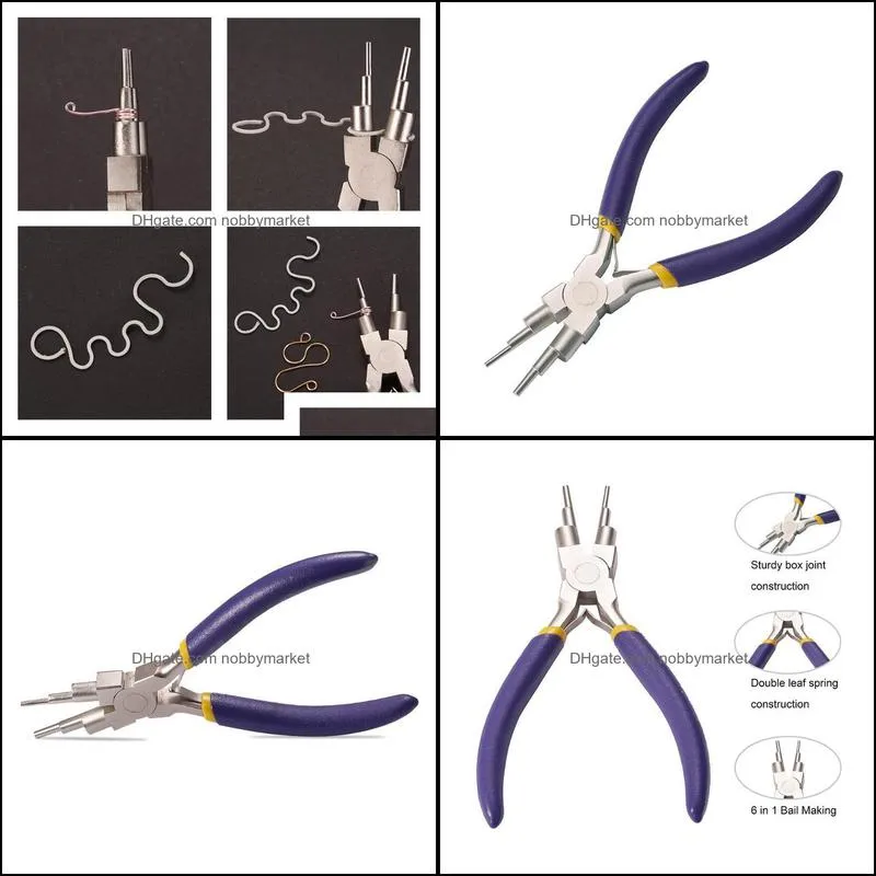 Charms Carbon Steel Round Nose Pliers DIY Nickel Iron Wholesale Hand Tools Jewelry Accessories Production Of Six