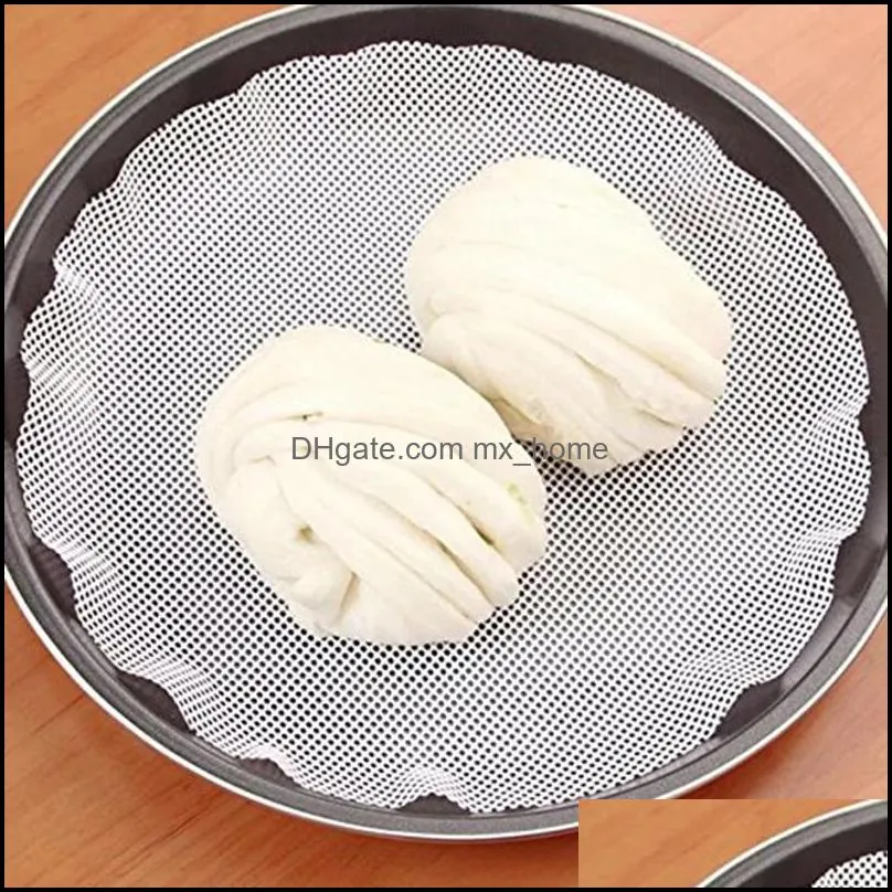 Solid Color Round Silicone Eco-friendly Steamer Pad Steamed Stuffed Bun Bread Household Dumplings Mat Rolling Pins & Pastry Boards